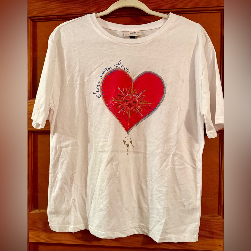 Red Heart Tee 
hand crafted design by Heidi